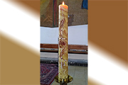 Osterkerze Pfarre Christkönig Ostern Osterfest Katholische Kirche Steiermark Bienenwachs Kerze Nachhaltigkeit